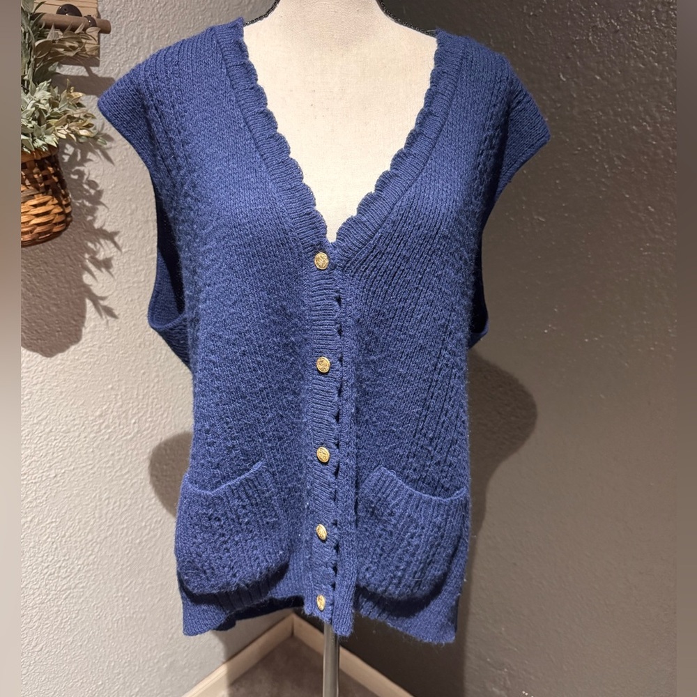 DONNKENNY Elegant Blue Women's Cardigan Vest